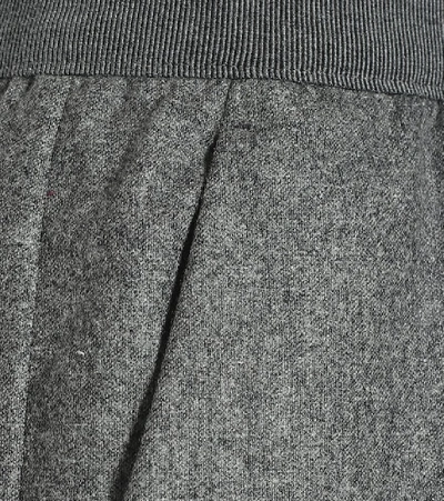 Shop Agnona Mohair And Wool-blend Straight Pants In Grey