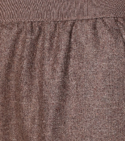 Shop Agnona Mohair And Wool-blend Straight Pants In Brown