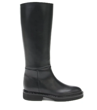 Shop Khaite Derby Leather Knee-high Boots In Black