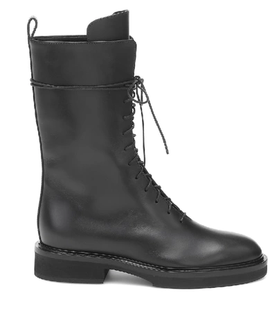 Shop Khaite Conley Leather Boots In Black