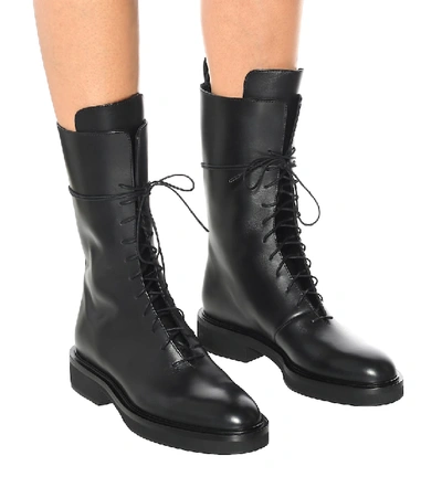 Shop Khaite Conley Leather Boots In Black
