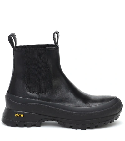 Shop Jil Sander Chelsea Leather Boots In Black