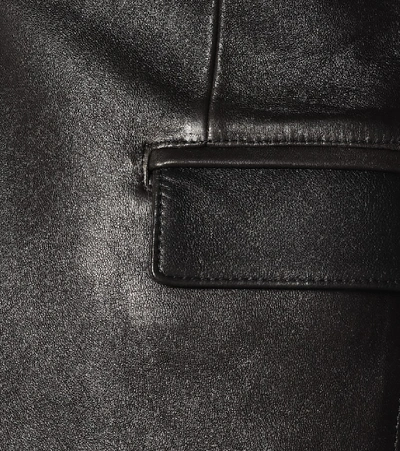 Shop Etro Leather Blazer In Black
