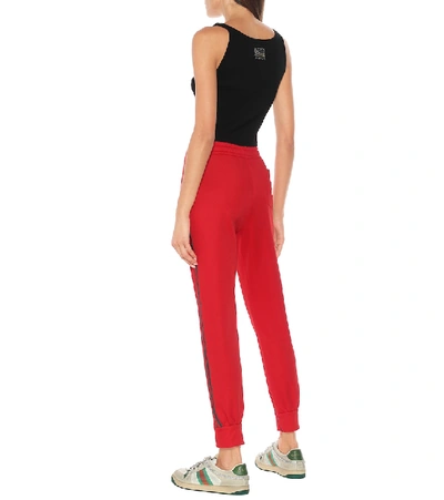 Shop Gucci Side-stripe Sweatpants In Red