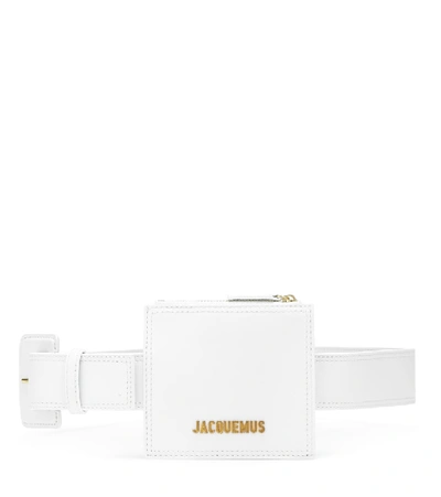 Shop Jacquemus La Ceinture Porte Monnaie Leather Belt In White
