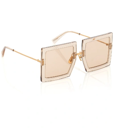 Shop Jacquemus Les Lunettes Carrées Sunglasses In Gold