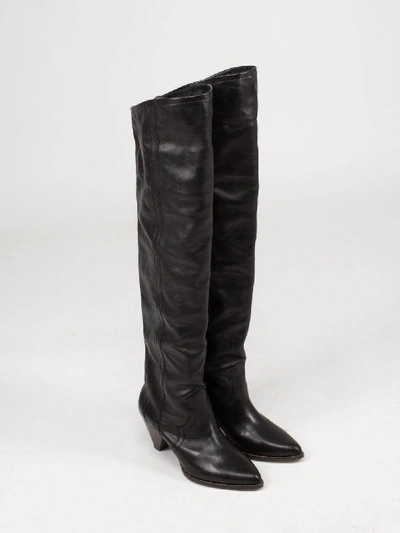 Shop Isabel Marant Remko Thigh Boots Black