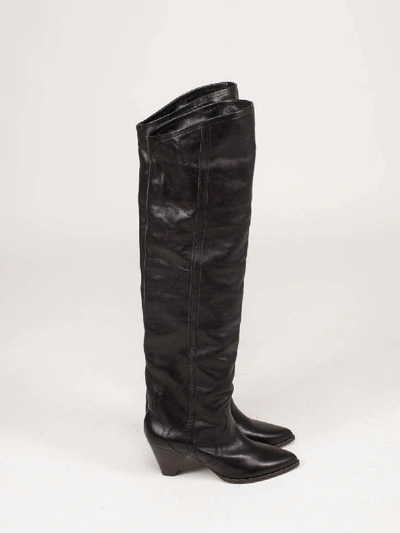 Shop Isabel Marant Remko Thigh Boots Black