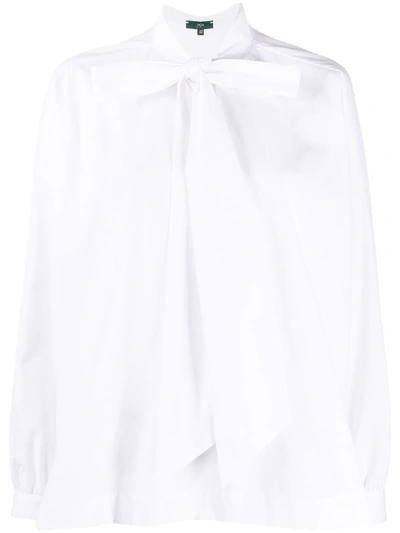 Shop Jejia Coca Pussy-bow Blouse In White