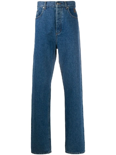 Shop Nanushka Gannon Straight-leg Jeans In Blue