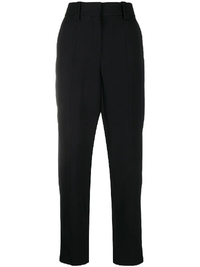 Shop Balmain Tailored Tapered Leg Trousers In Black