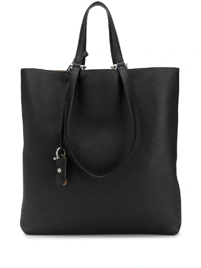 Shop Ferragamo Double-handle Gancini Tote Bag In Black