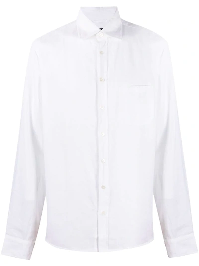 Shop Sease Long Sleeved Patch-pocket Shirt In White