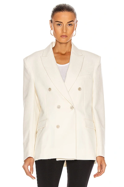 Shop Wardrobe.nyc Double Breasted Blazer In Off White
