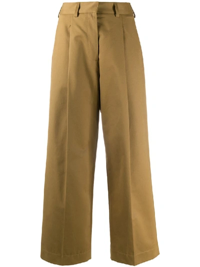 Shop Jejia Flared Style Trousers In Brown