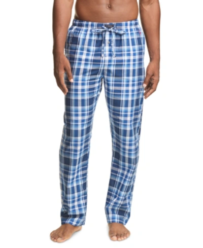 Polo Ralph Lauren Mens Logo-embroidered Regular-fit Cotton Pyjamas Bottoms Blue Plaid In Monroe Plaid