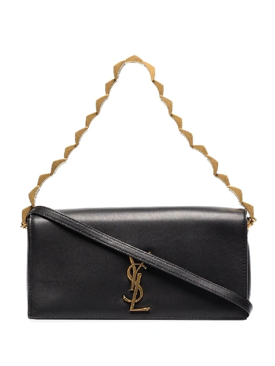 Shop Saint Laurent Kate 99 Leather Shoulder Bag In Black