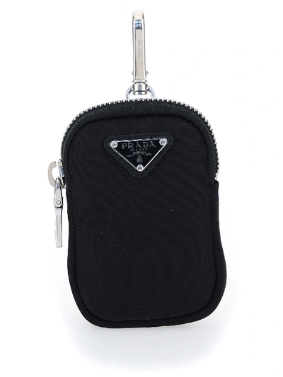 Shop Prada Keyring In Nero