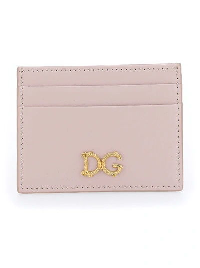 Shop Dolce & Gabbana Card Holder In Dg Cipria