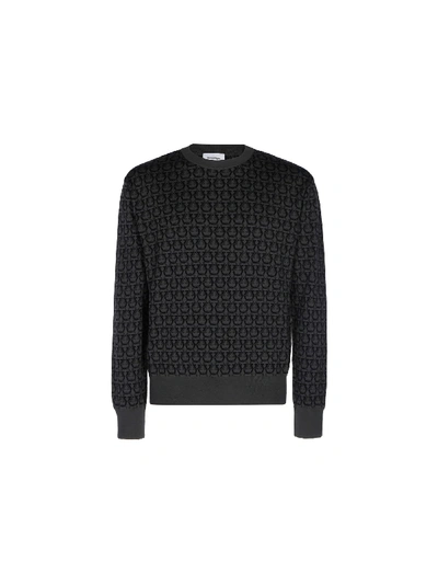 Shop Ferragamo Sweater In Grey/black