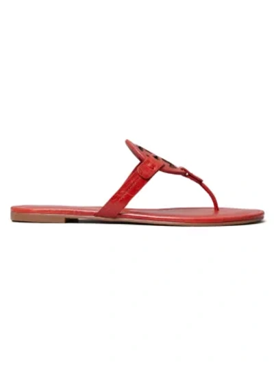 Shop Tory Burch Miller Leather Thong Sandals In Poinsettia