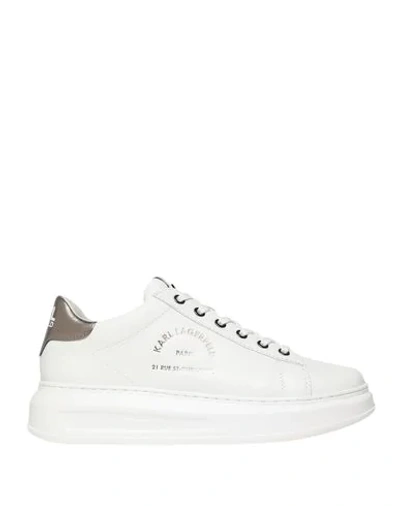 Shop Karl Lagerfeld Kapri Maison Karl Lace Woman Sneakers White Size 7 Bovine Leather