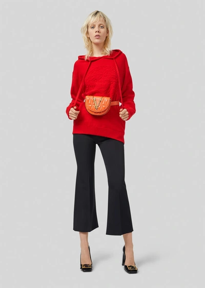 Shop Versace Medusa Wool And Cashmere Hoodie In Red