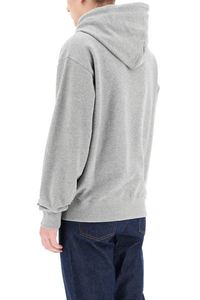 Shop Kenzo Hoodie With Tiger Patch In Grey