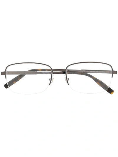 Shop Montblanc Rectangle-frame Glasses In Brown