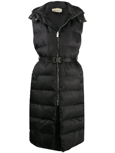 Shop Alyx Buckle-waist Longline Quilted Gilet In Black