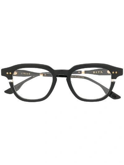 Shop Dita Eyewear Lineus Square-frame Glasses In Black