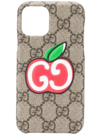 Shop Gucci Iphone 11 Pro Gg Supreme-print Case In Brown