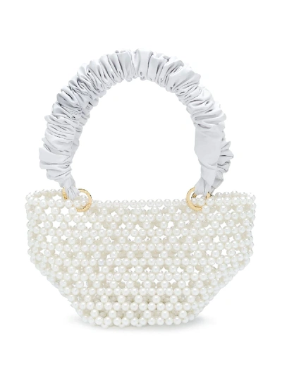 Shop 0711 Tbilisi Tako Pearl-embellishment Tote Bag In White