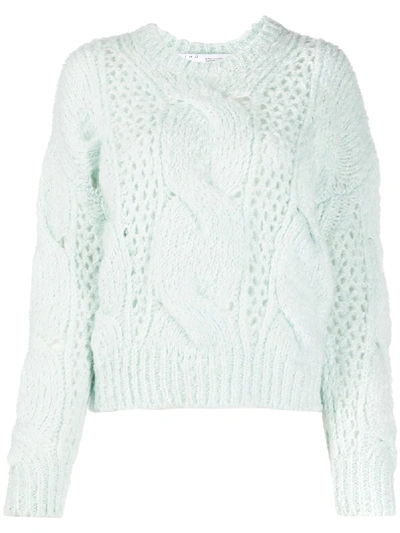 Shop Iro Chunky Cable Knit Sweater In Blue