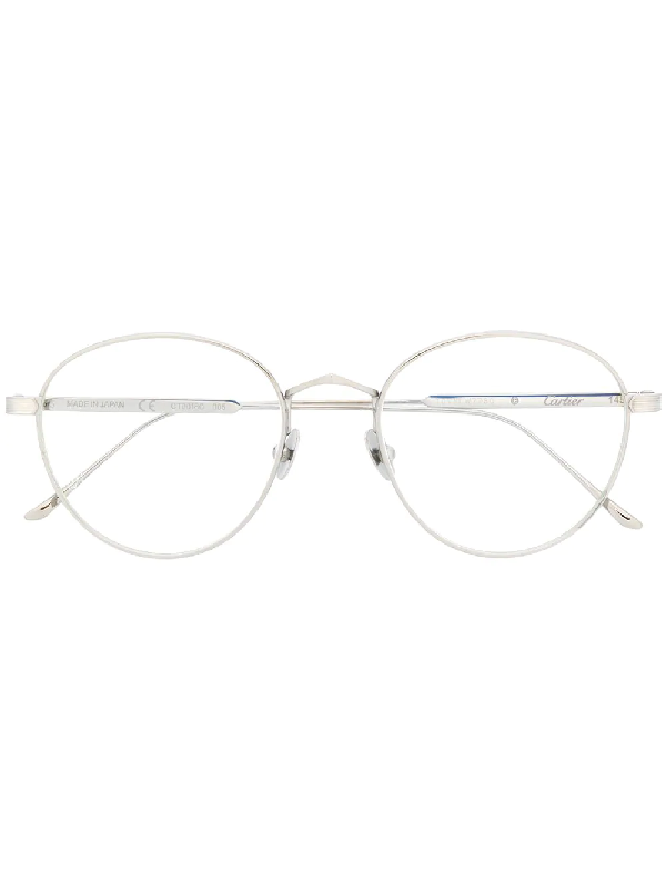 Cartier Round-frame Glasses In Silver 