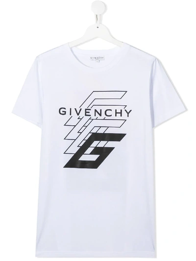Shop Givenchy Teen Logo Print T-shirt In White