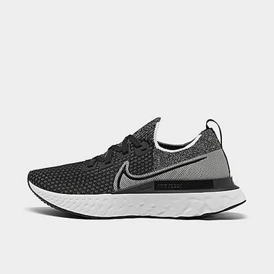Shop Nike Women's React Infinity Run Flyknit Running Shoes In Black/white/white