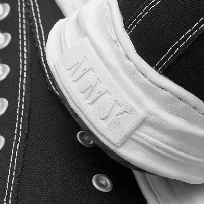 Shop Miharayasuhiro Maison Mihara Yasuhiro Original Sole Toe Cap Lowcut Canvas Sneaker In Black