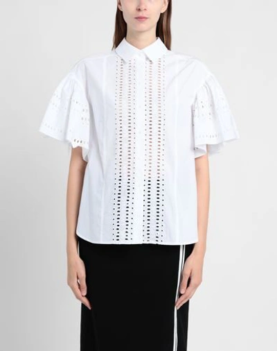 Shop Karl Lagerfeld Embroidered Poplin Shirt Woman Shirt White Size 8 Cotton