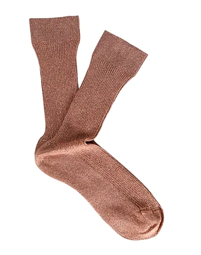 Shop Maria La Rosa Short Socks In Copper