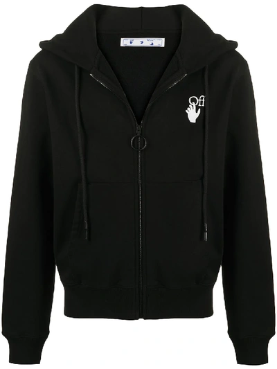 Shop Off-white Pascal Arrow Zipped Hoodie In Black