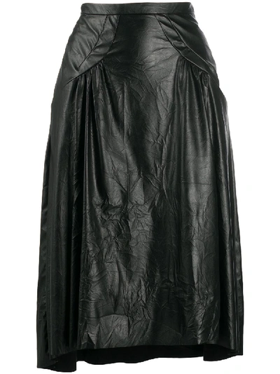 Shop N°21 Eco Pelle Pleated Skirt In Black