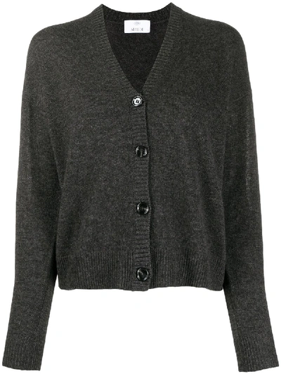 Shop Allude Ribbed Edge Cashmere Cardigan In Grey