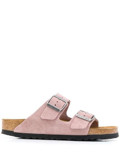 Shop Birkenstock Suede Leather Sandals In Pink