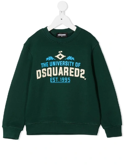 Shop Dsquared2 University Of  Print Sweatshirt In Green