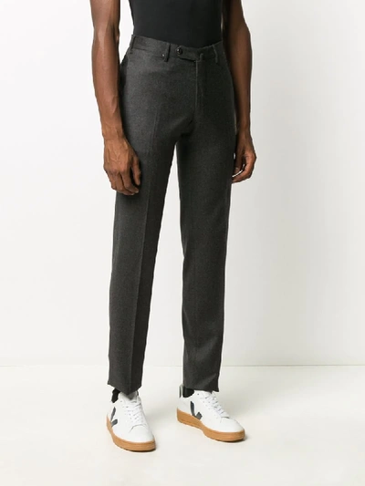 Shop Pt01 Slim-fit Wool Blend Trousers In Grey