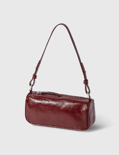 Shop By Far Eve Bordeaux Creased Leather Bag In Red