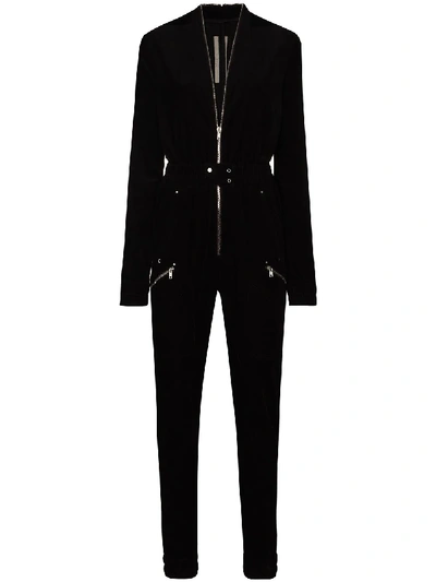 Shop Rick Owens Performa Zip-up Jumpsuit In Black