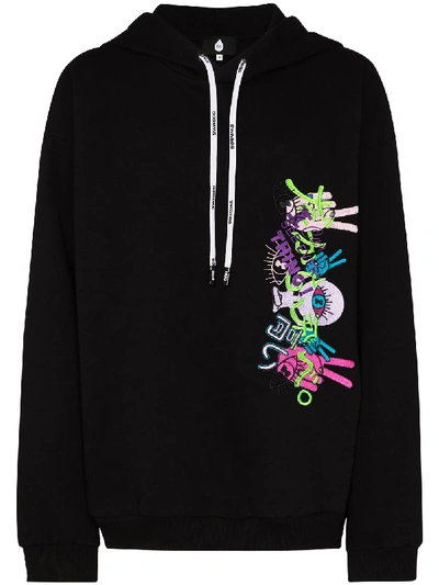 Shop Duoltd Embroidered Hoodie In Black