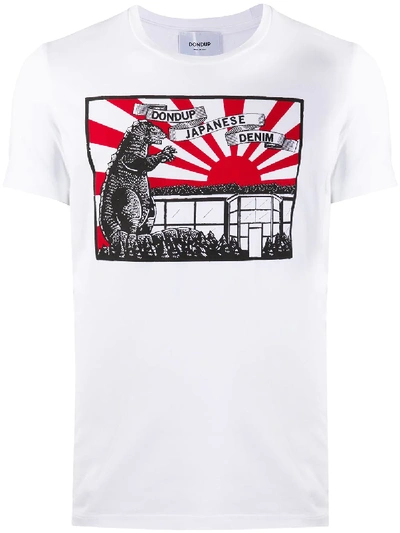 Shop Dondup Short-sleeved Printed T-shirt In White